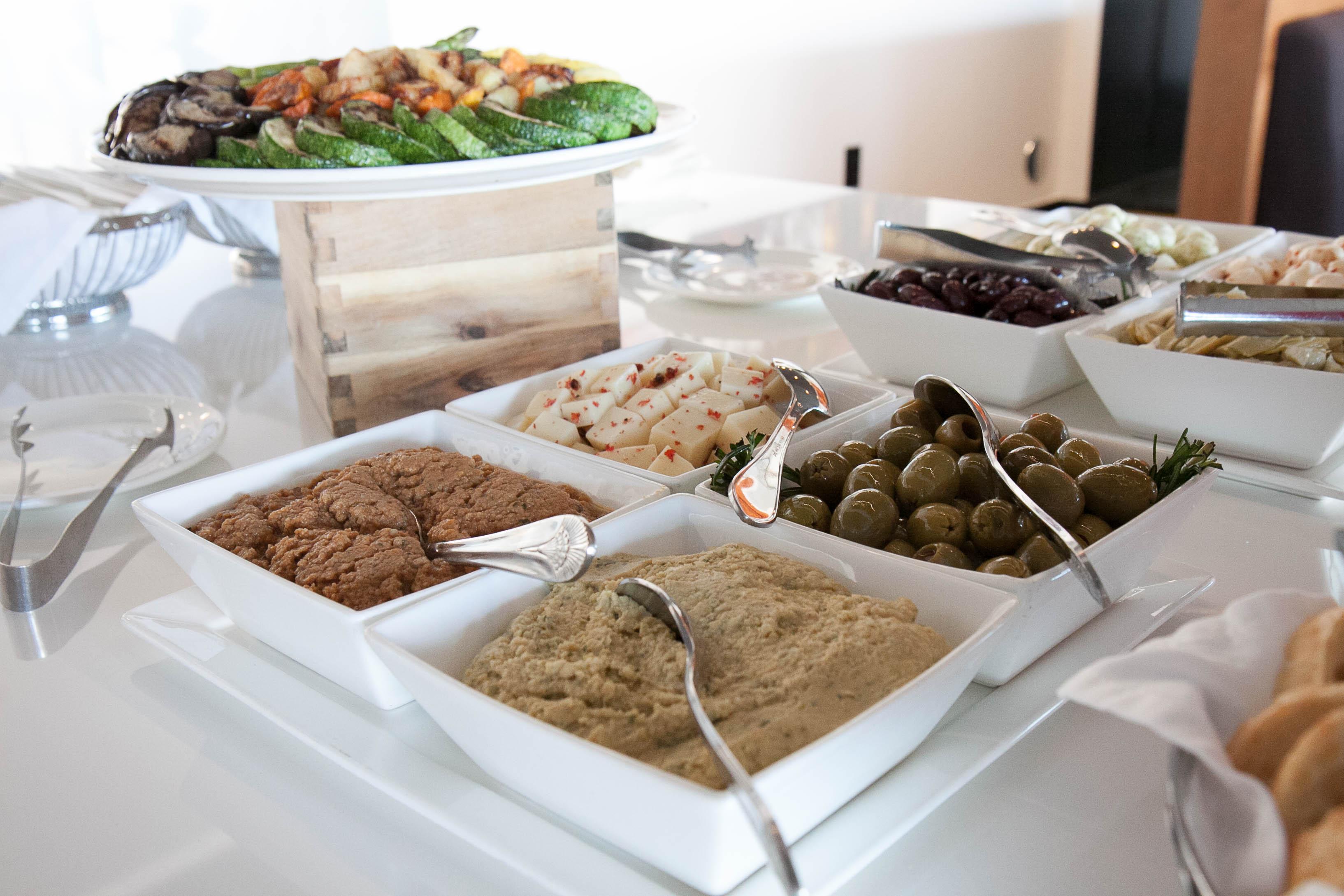 Different food options prepared by Good Tidings Catering